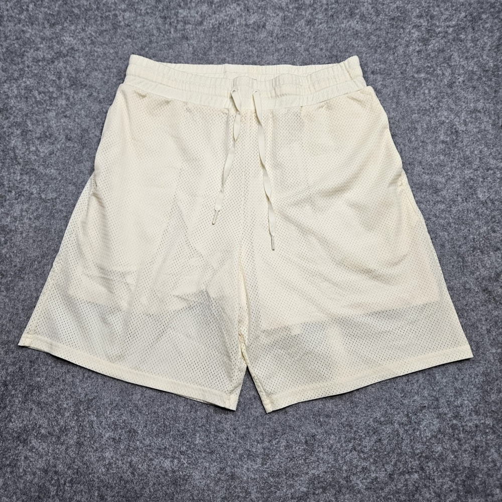 Women's Buff Bunny Level Up Mesh Basketball Shorts 8"‎ Lined Size Large Cream